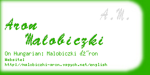 aron malobiczki business card